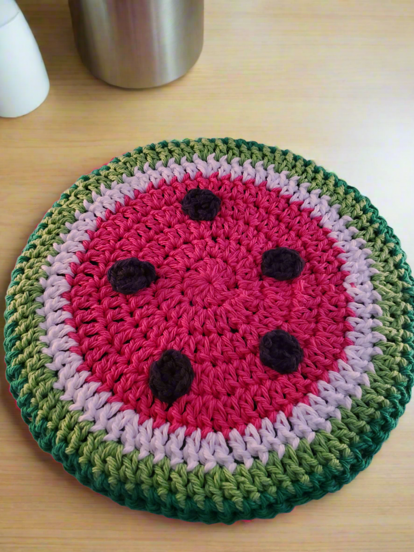 Handcrafted Watermelon Hot Pad – 8.5" Diameter