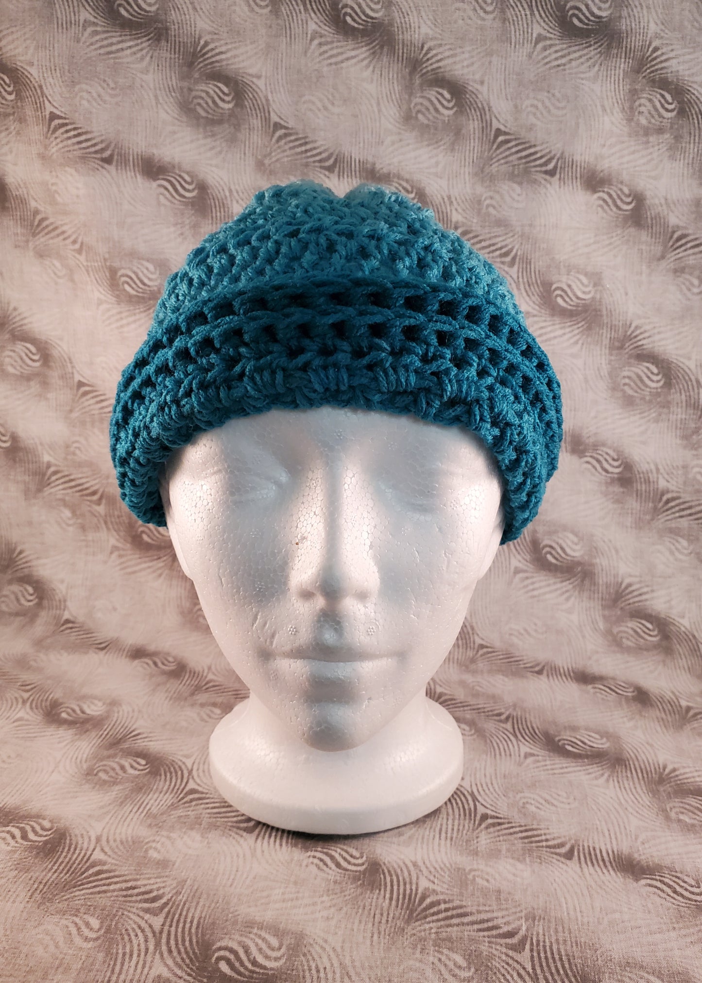 Handcrafted Ombre Crocheted Beanie - Teal to Mint Green