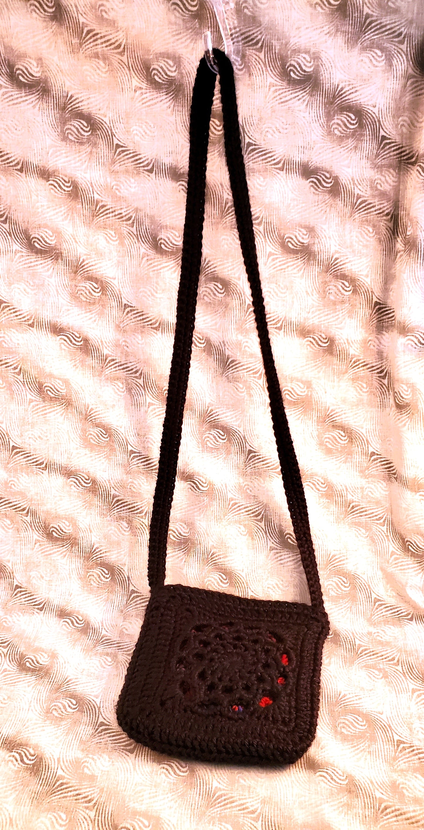 Rose Window Stained Glass Crochet Purse