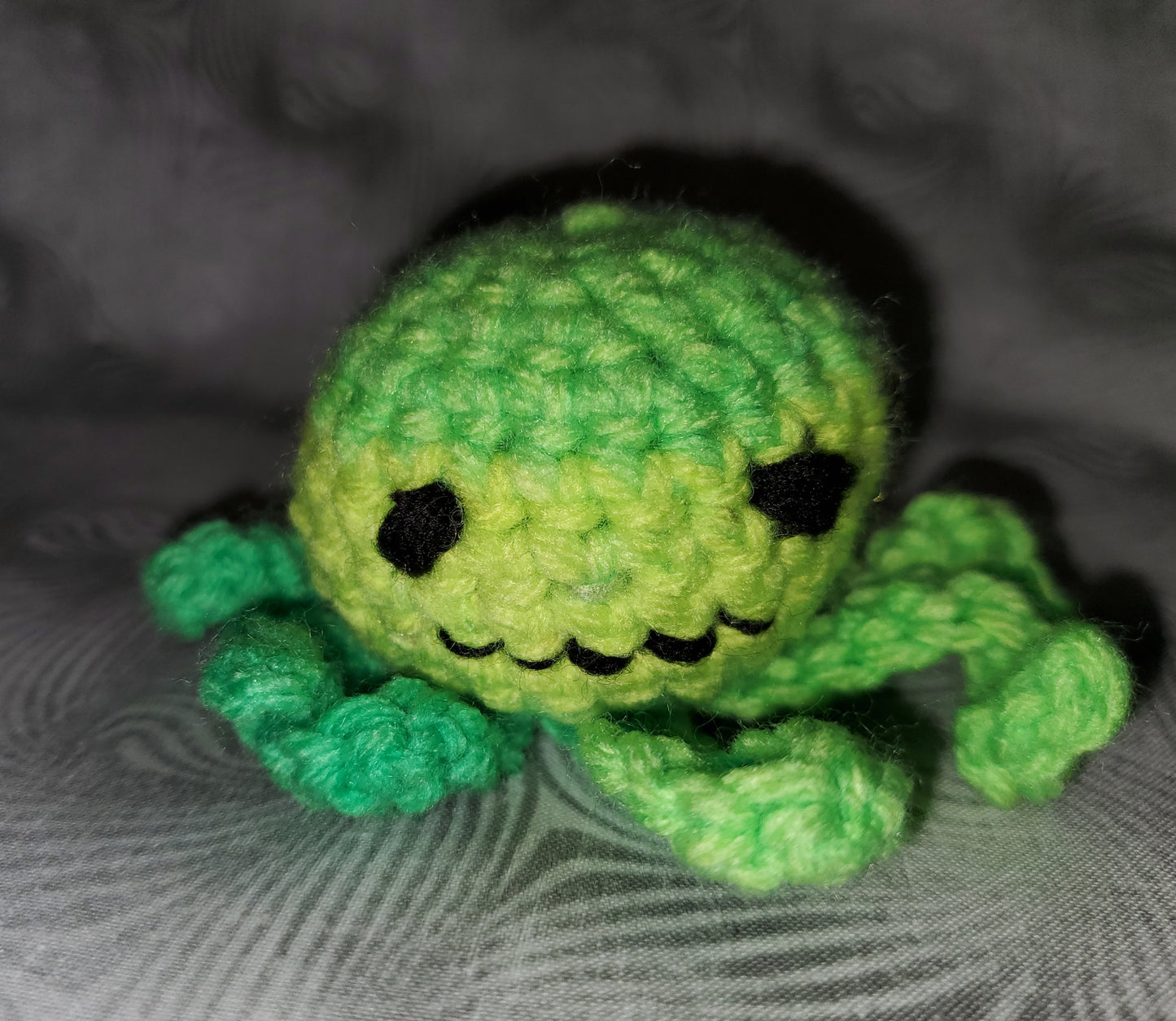Neon Green and Yellow Ombre Crochet Octopus