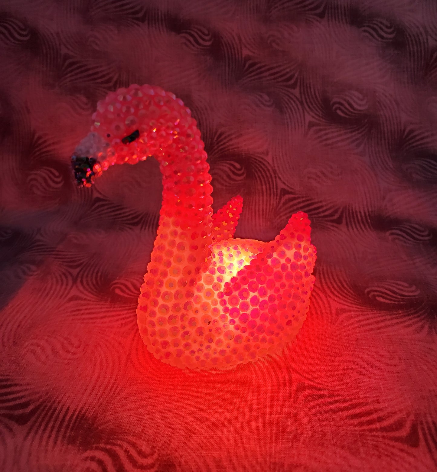 Rhinestone-Encrusted Light-Up Flamingo