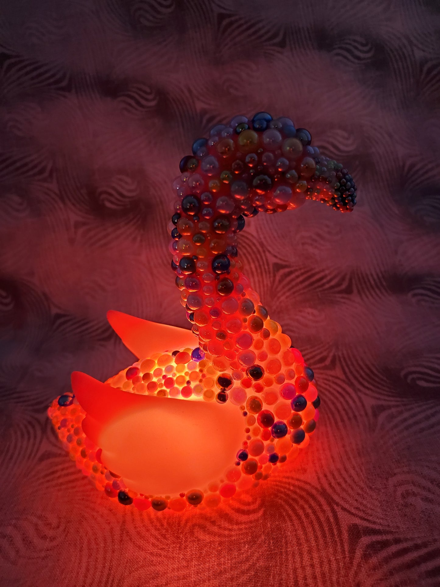 Rainbow Pearl-Embellished Light-Up Flamingo