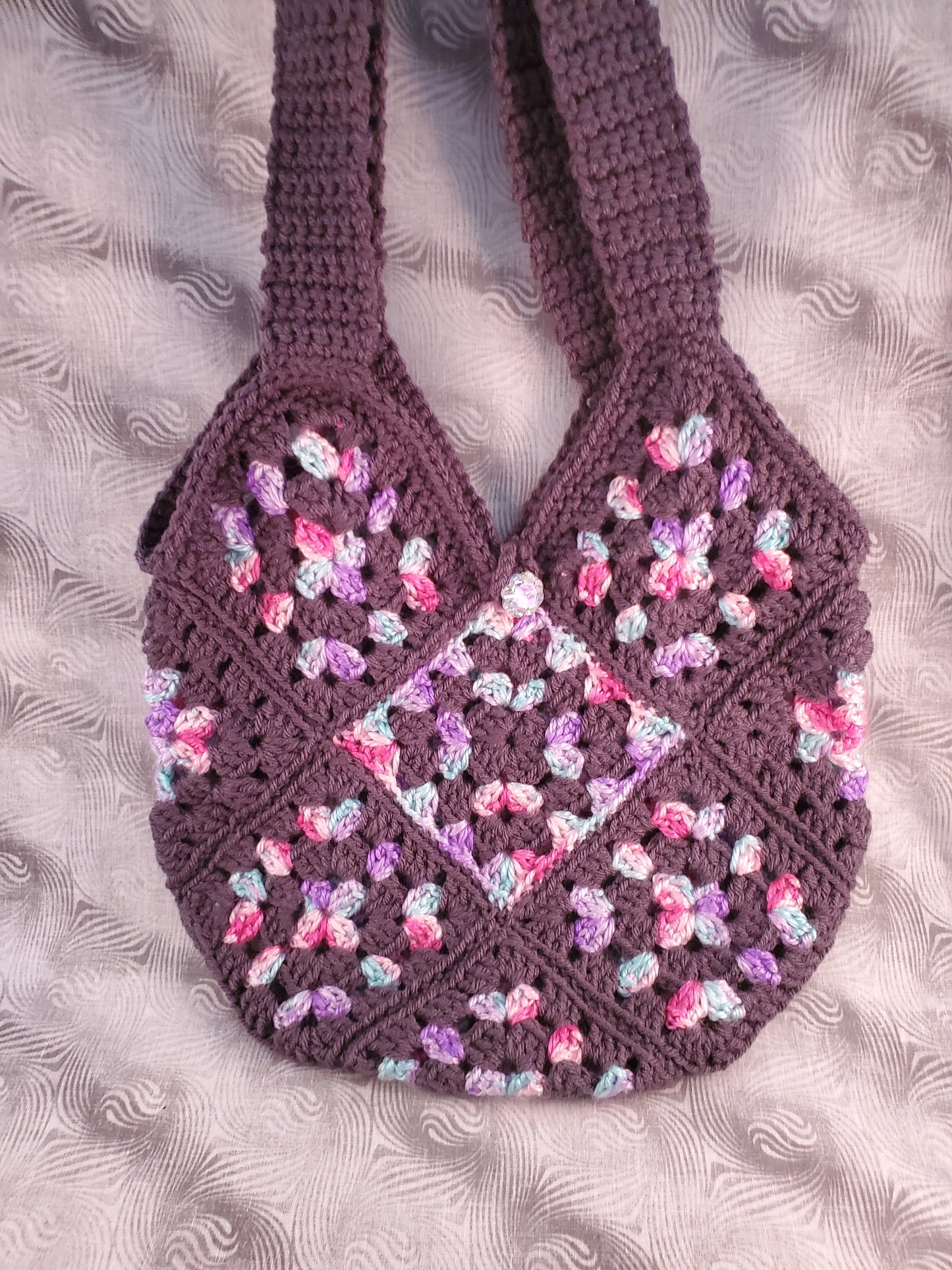 "Taffy Twist" Crocheted Granny Square Bag