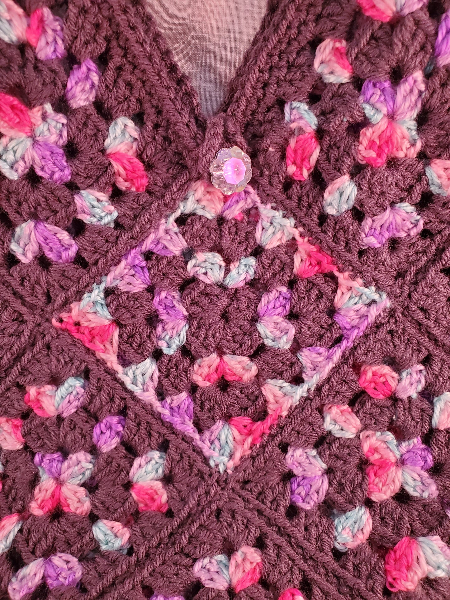 "Taffy Twist" Crocheted Granny Square Bag