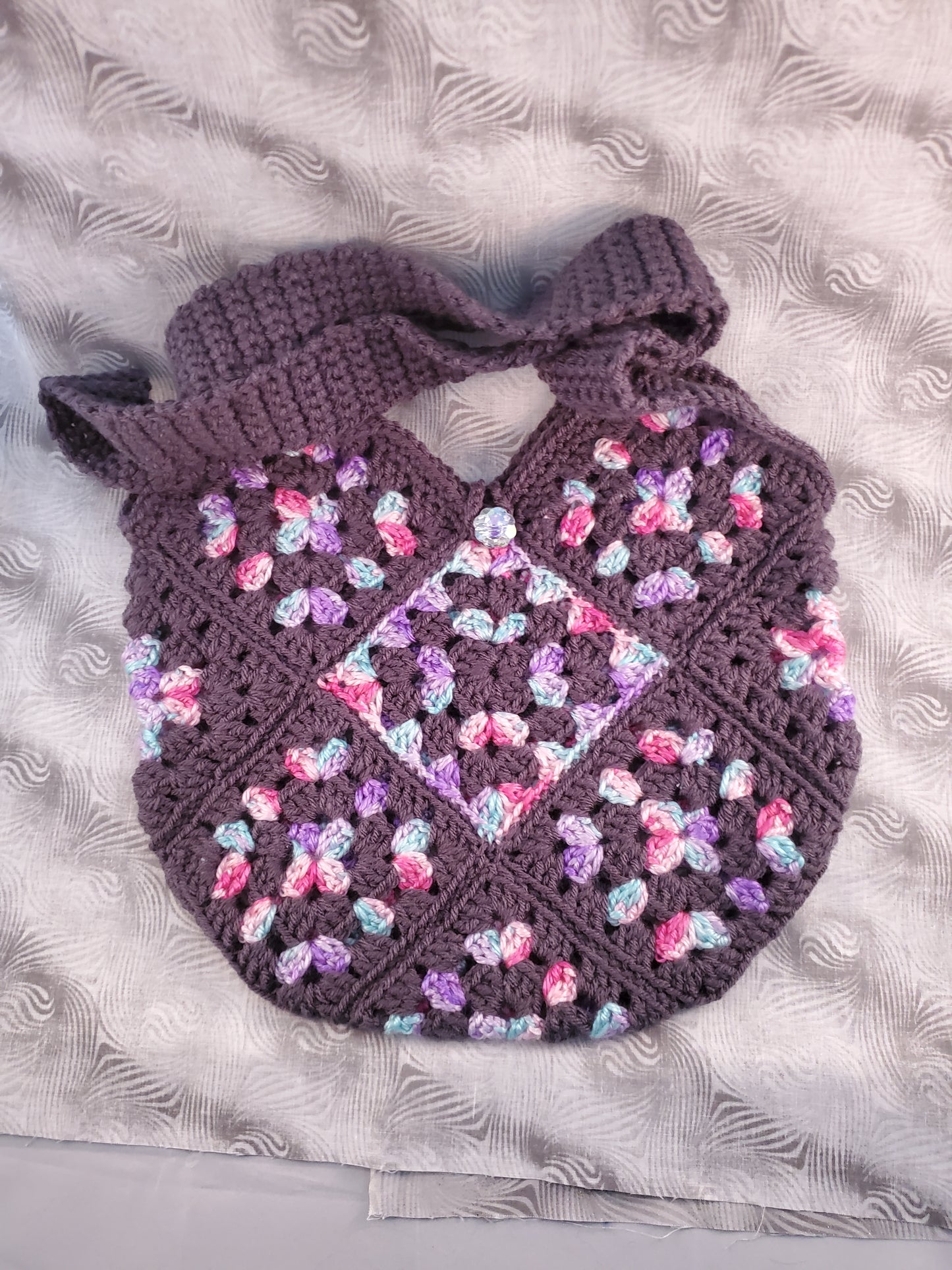 "Taffy Twist" Crocheted Granny Square Bag