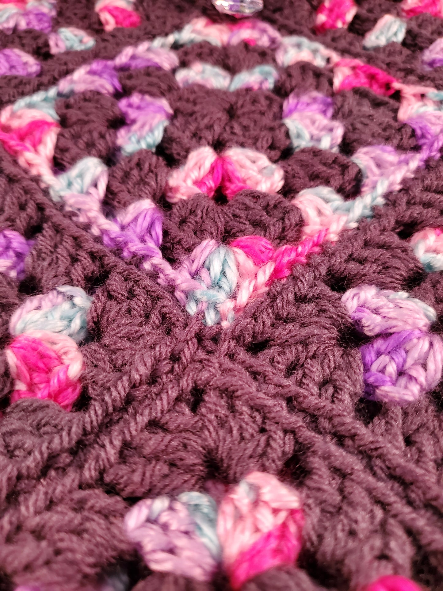 "Taffy Twist" Crocheted Granny Square Bag