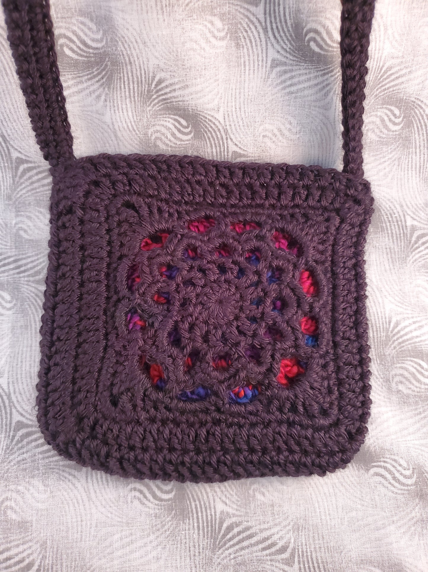 Rose Window Stained Glass Crochet Purse