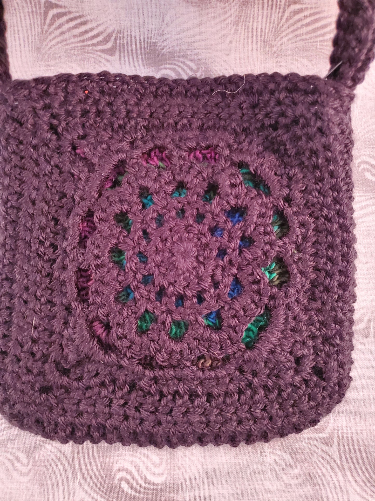 Rose Window Stained Glass Crochet Purse
