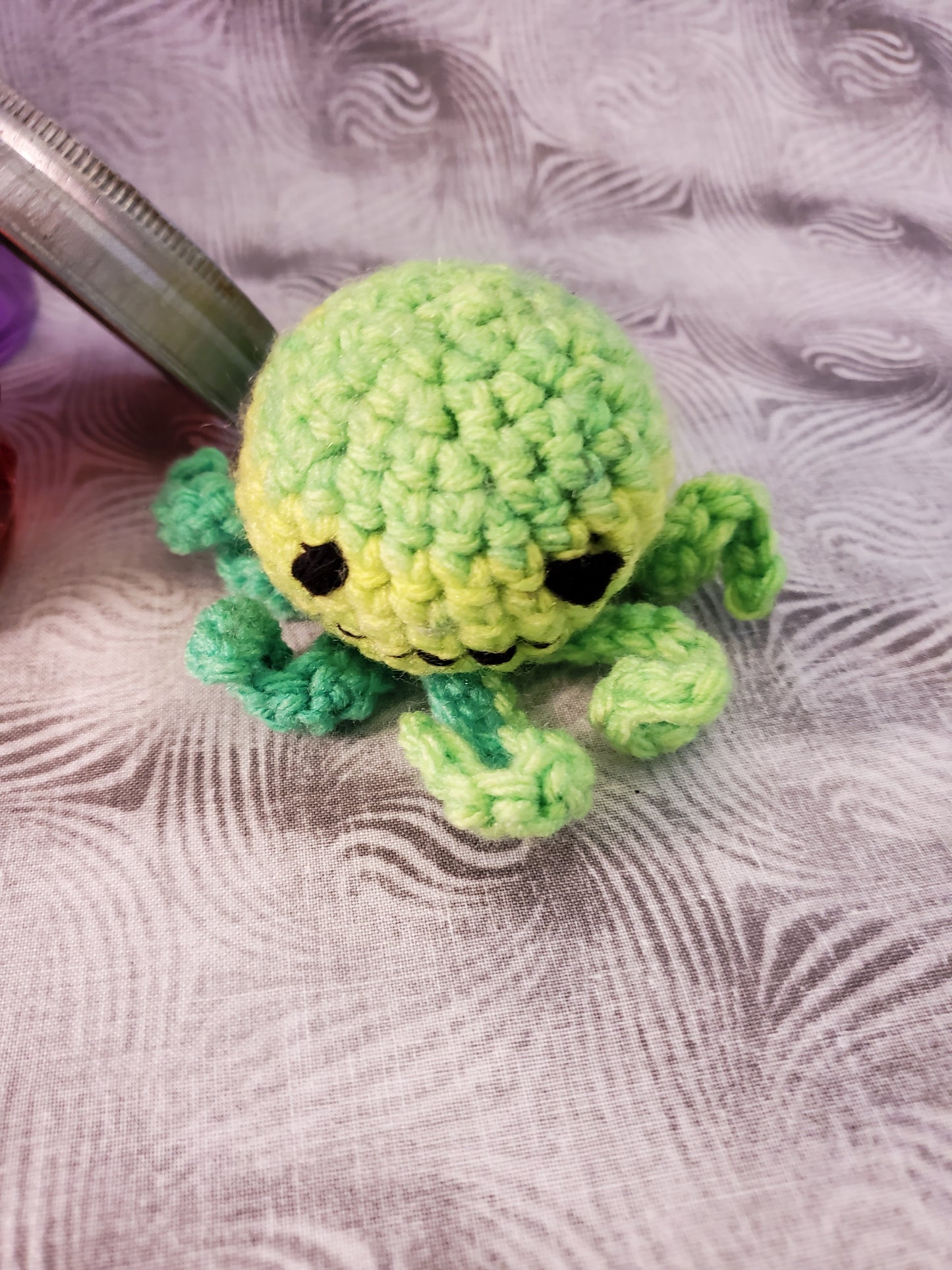 Neon Green and Yellow Ombre Crochet Octopus