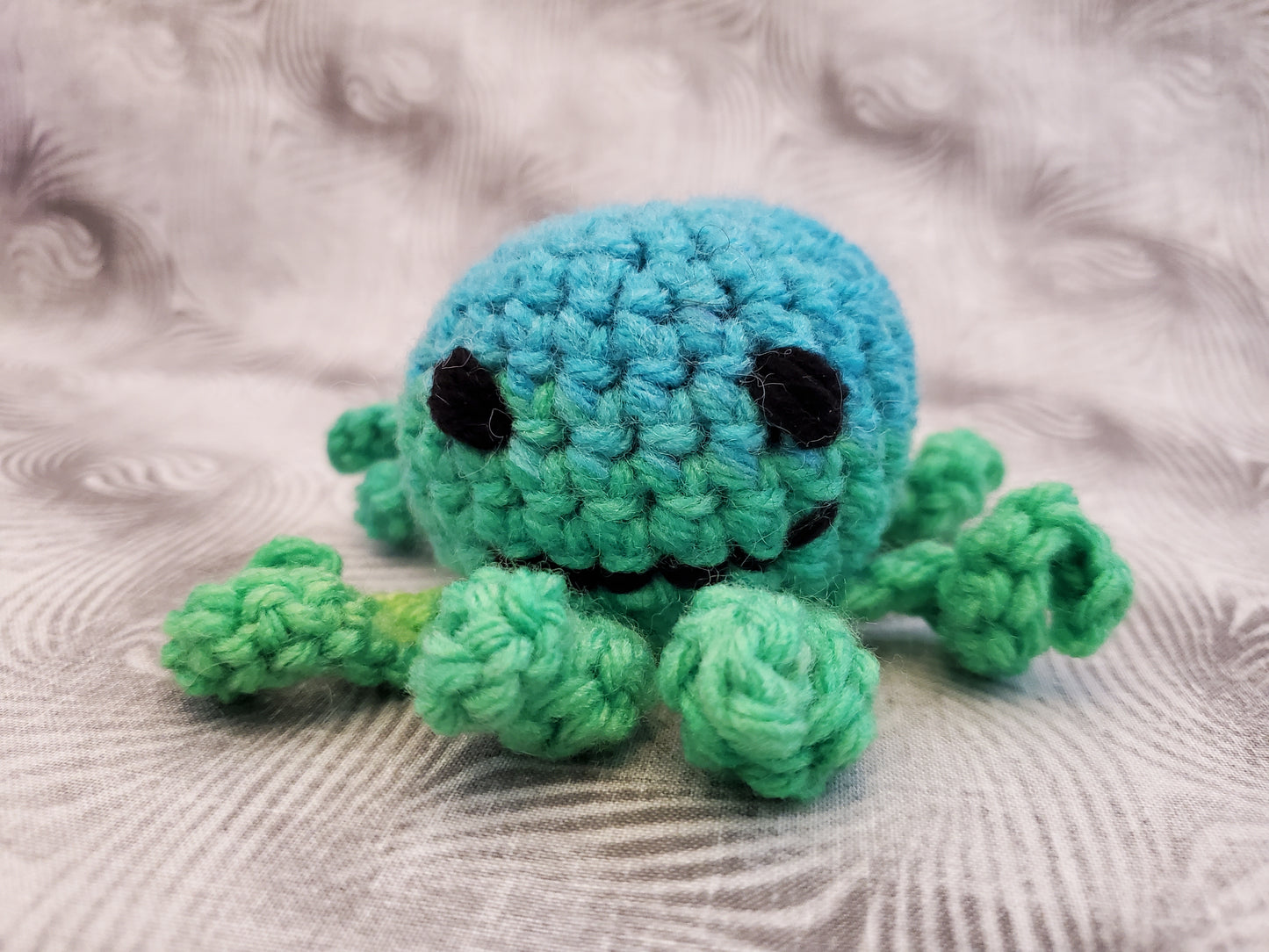 Bright Green and Ocean Blue Crochet Octopus
