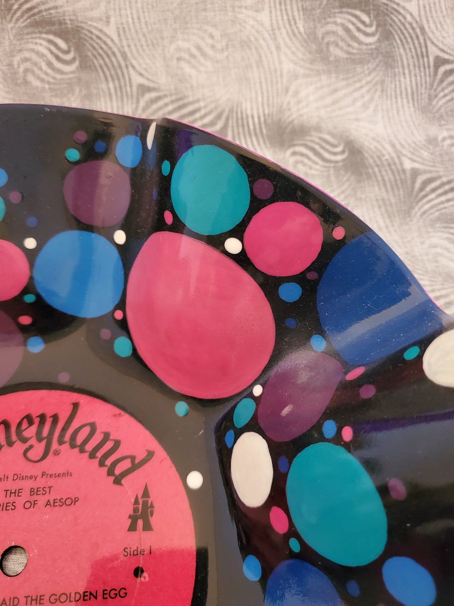 Hand-Painted Disney Record Bowl