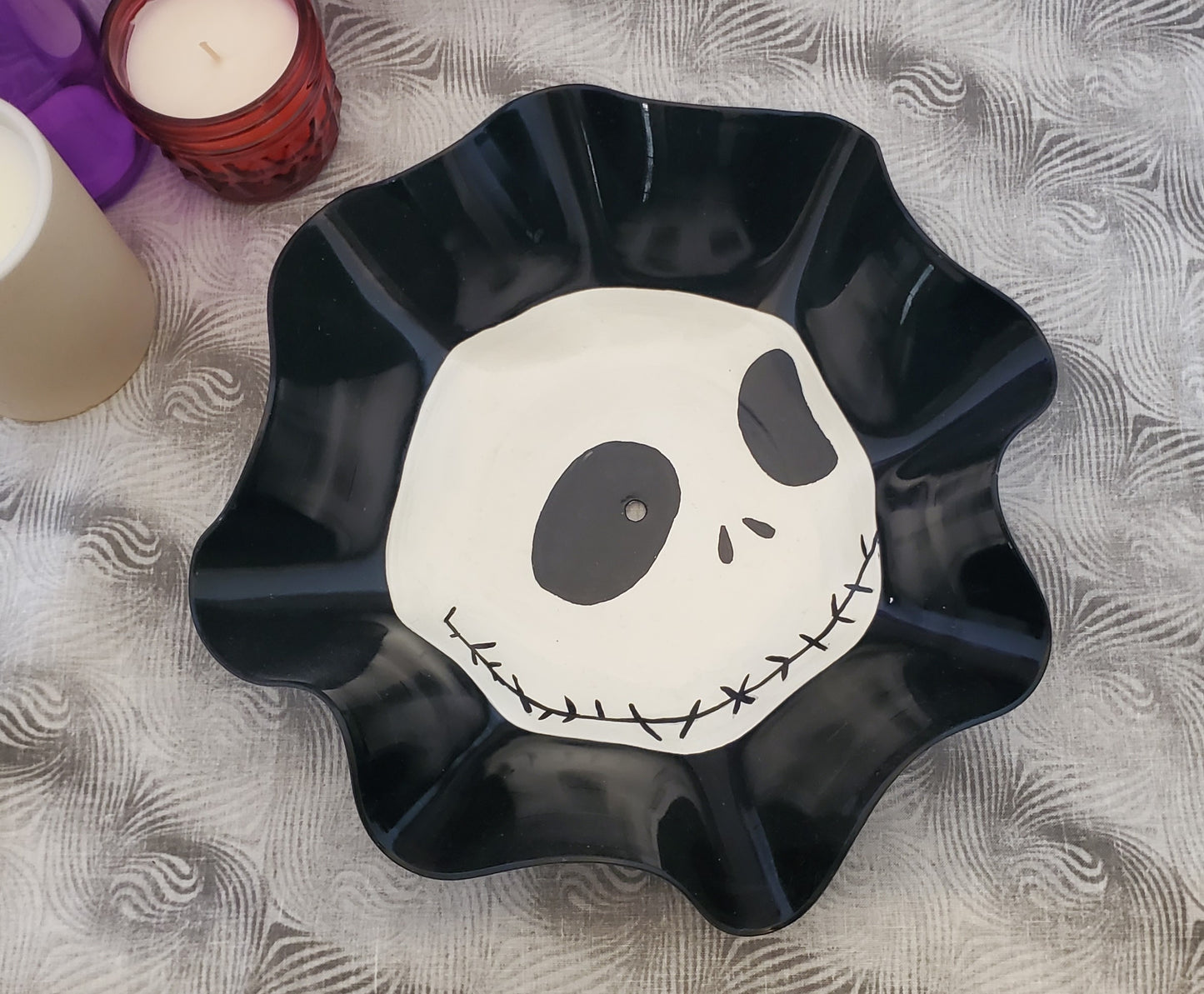 Jack Skellington Hand-Painted Vinyl Record Bowl