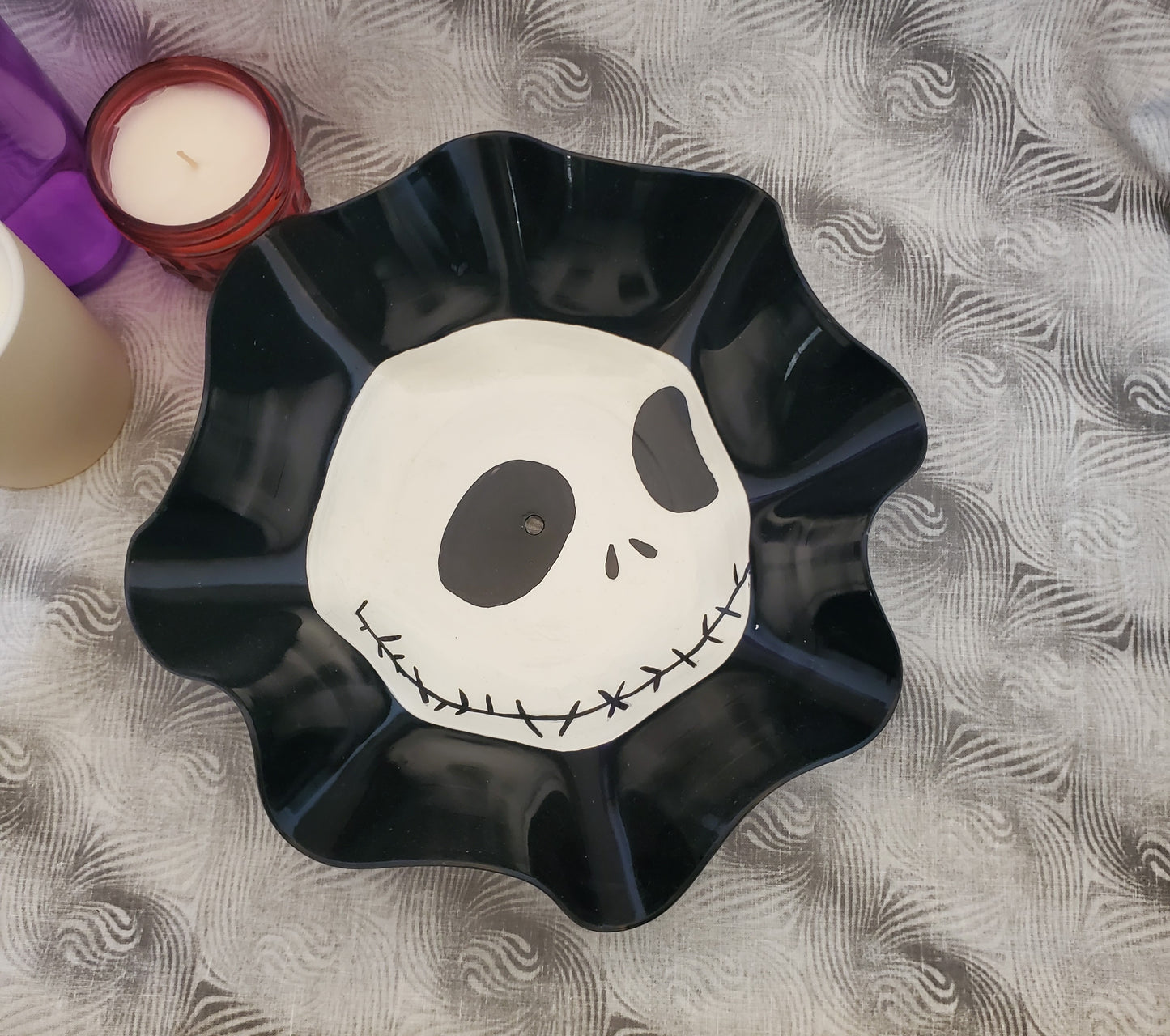 Jack Skellington Hand-Painted Vinyl Record Bowl