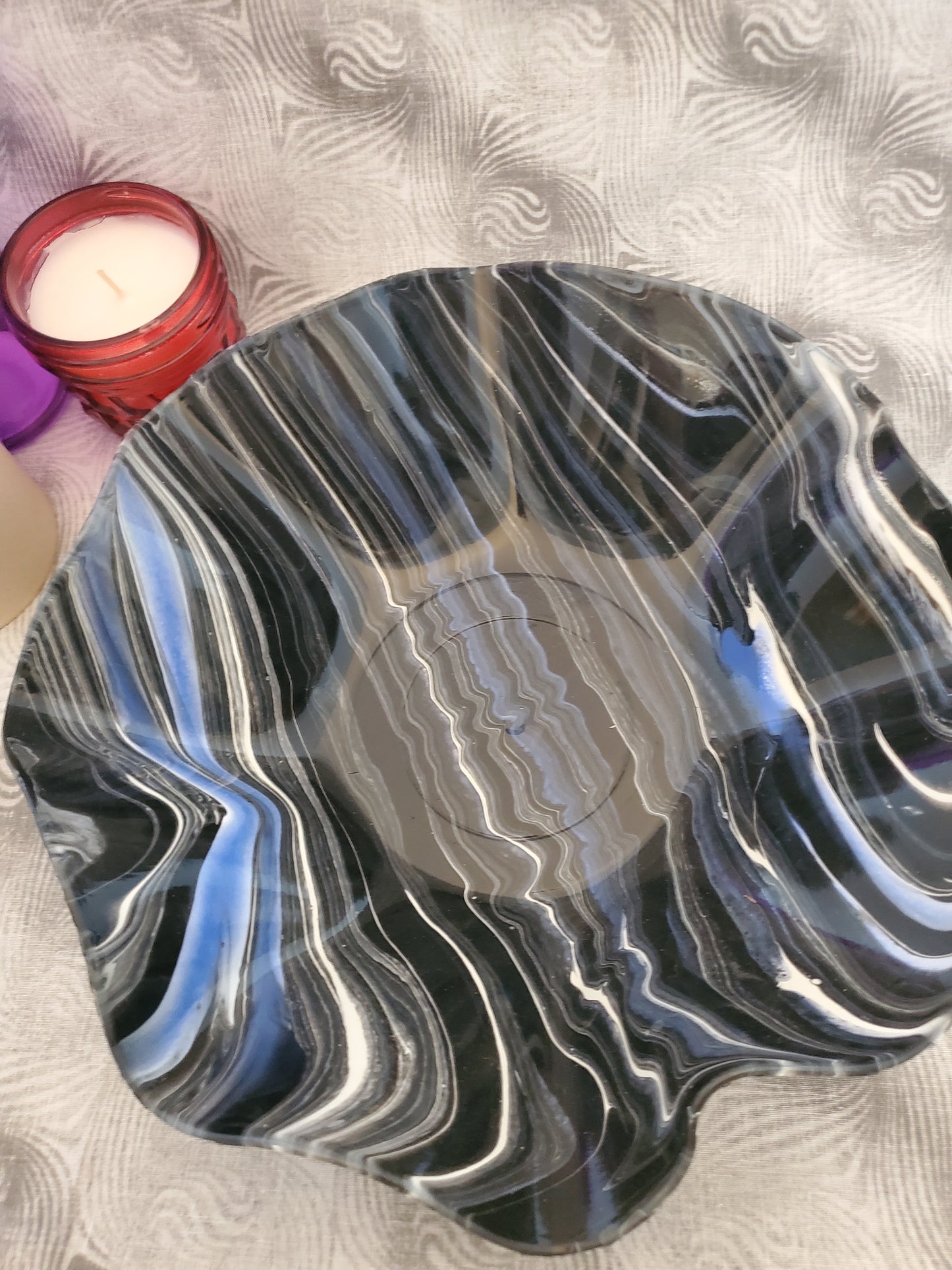 Handcrafted Painted Record Bowl