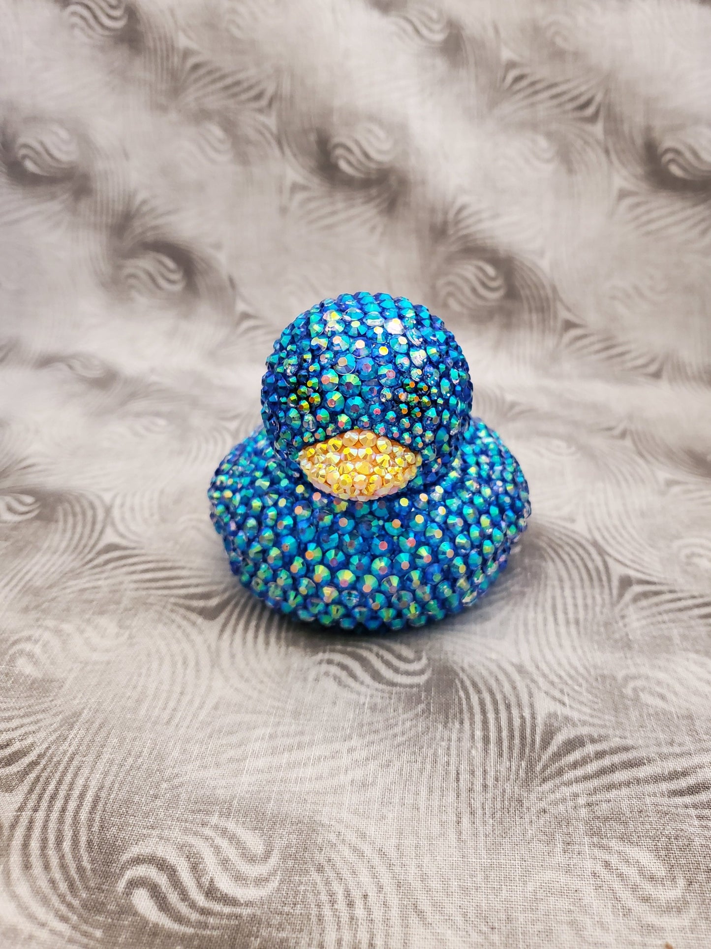 Sparkly Blue Rhinestone Duck