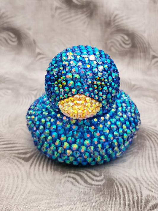 Sparkly Blue Rhinestone Duck