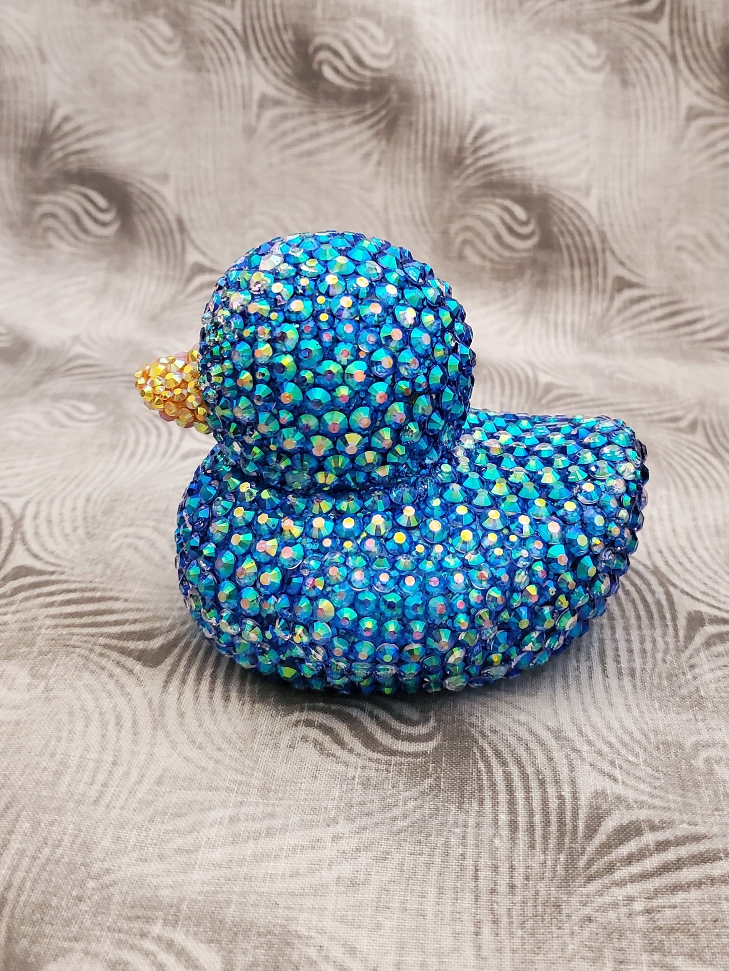 Sparkly Blue Rhinestone Duck