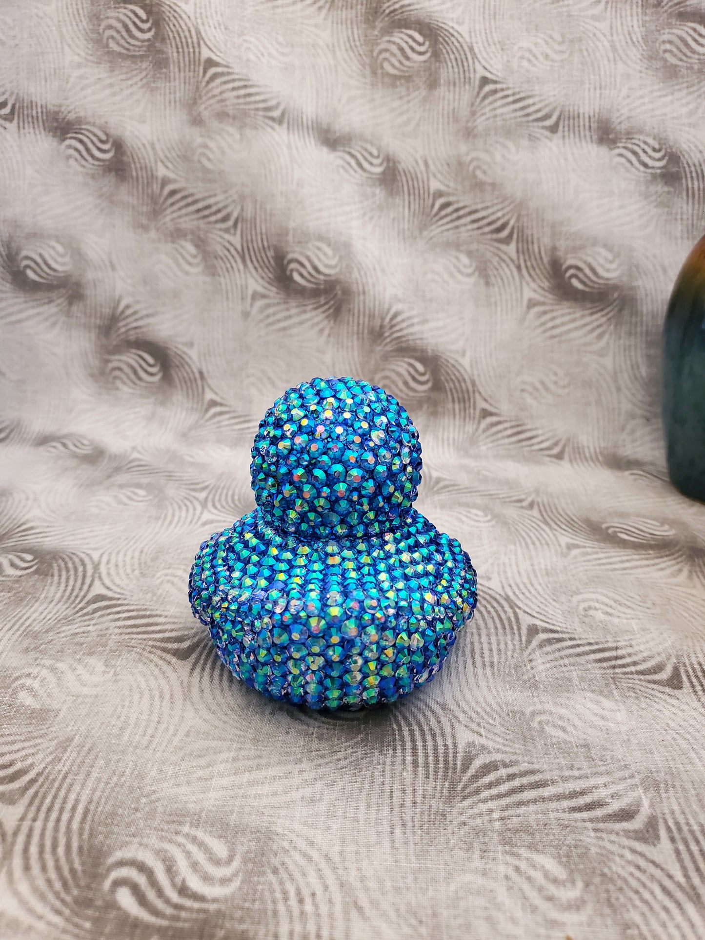 Sparkly Blue Rhinestone Duck