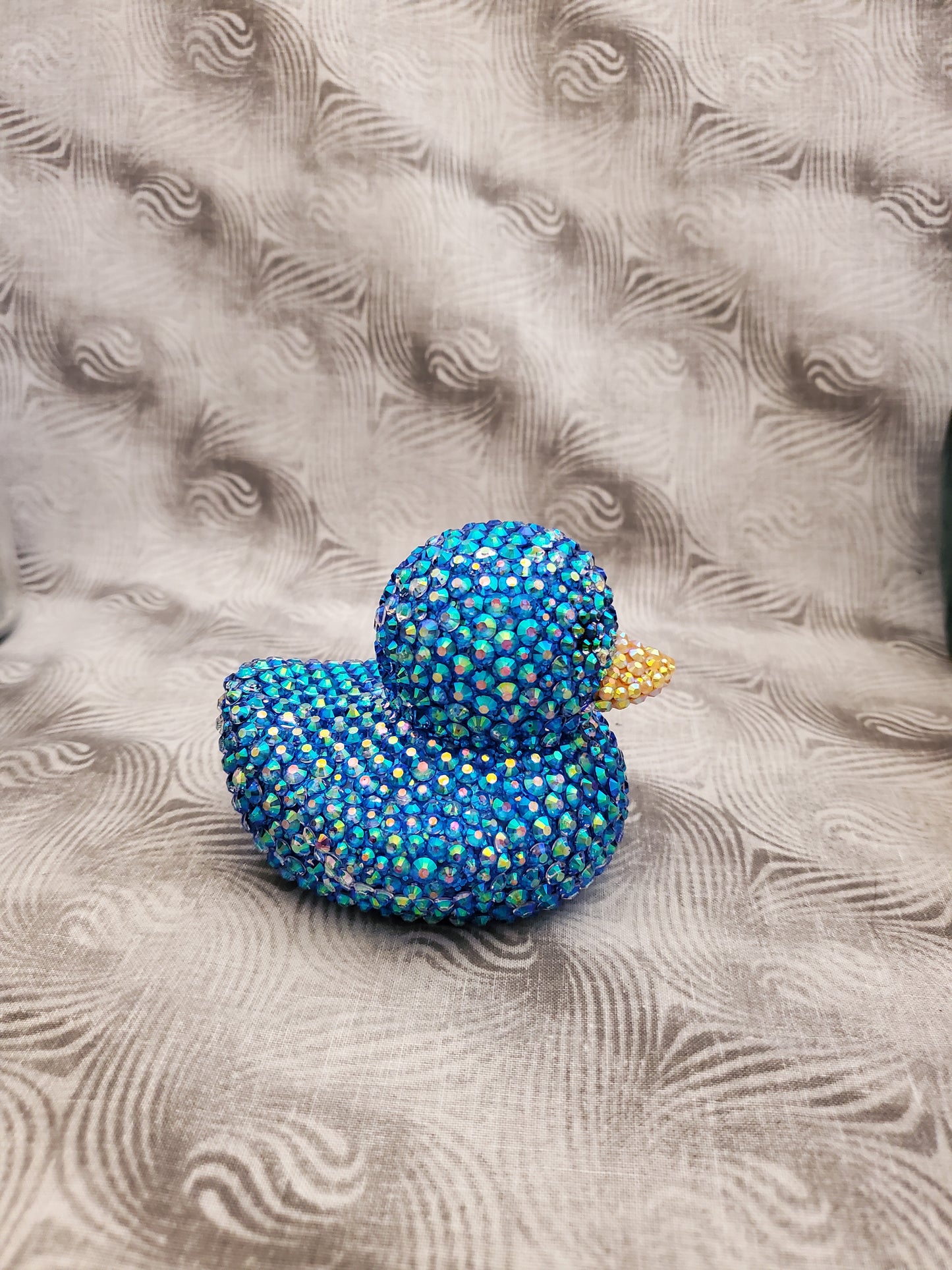 Sparkly Blue Rhinestone Duck