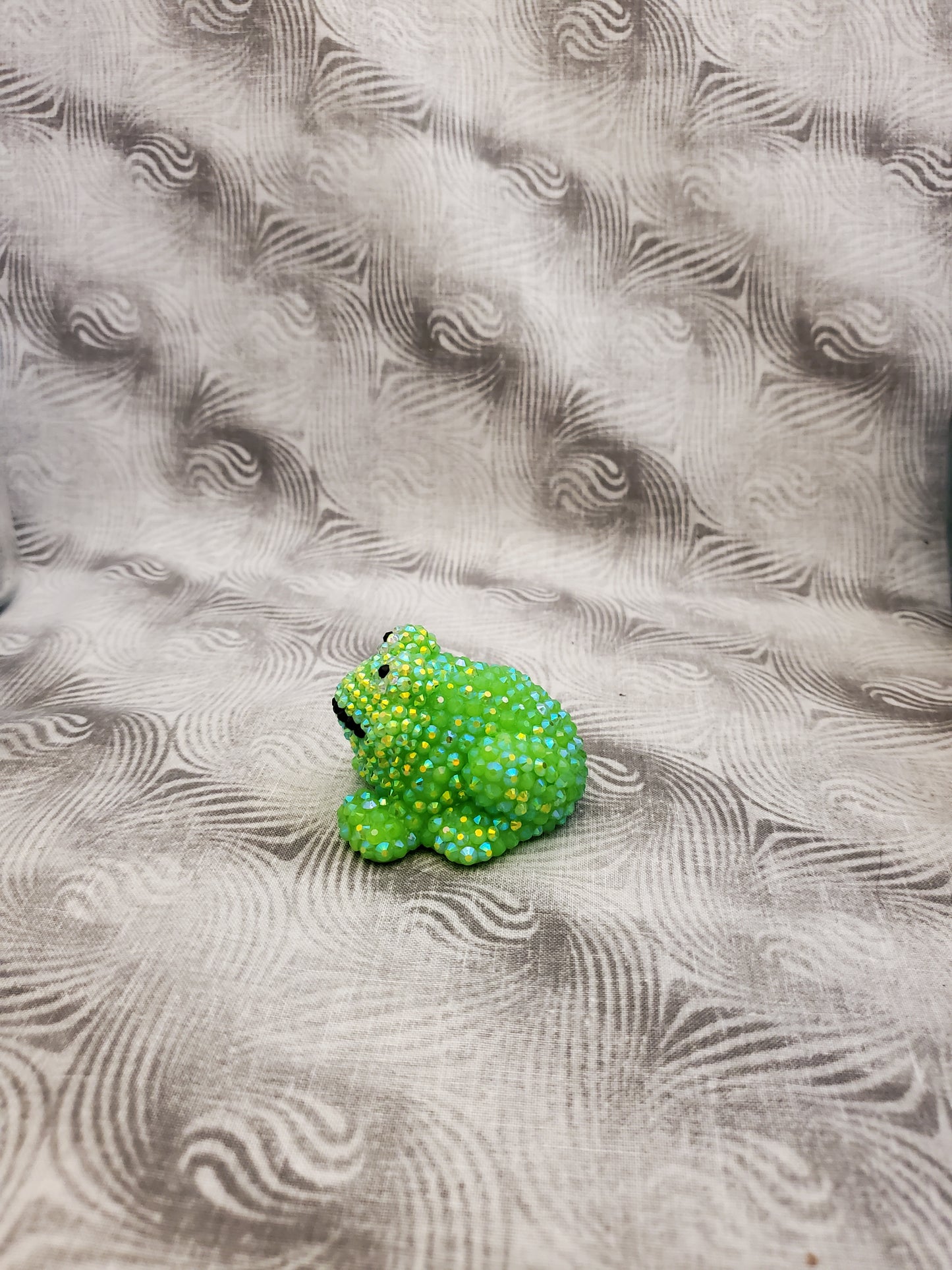 Glittering Light Green Rhinestone Frog