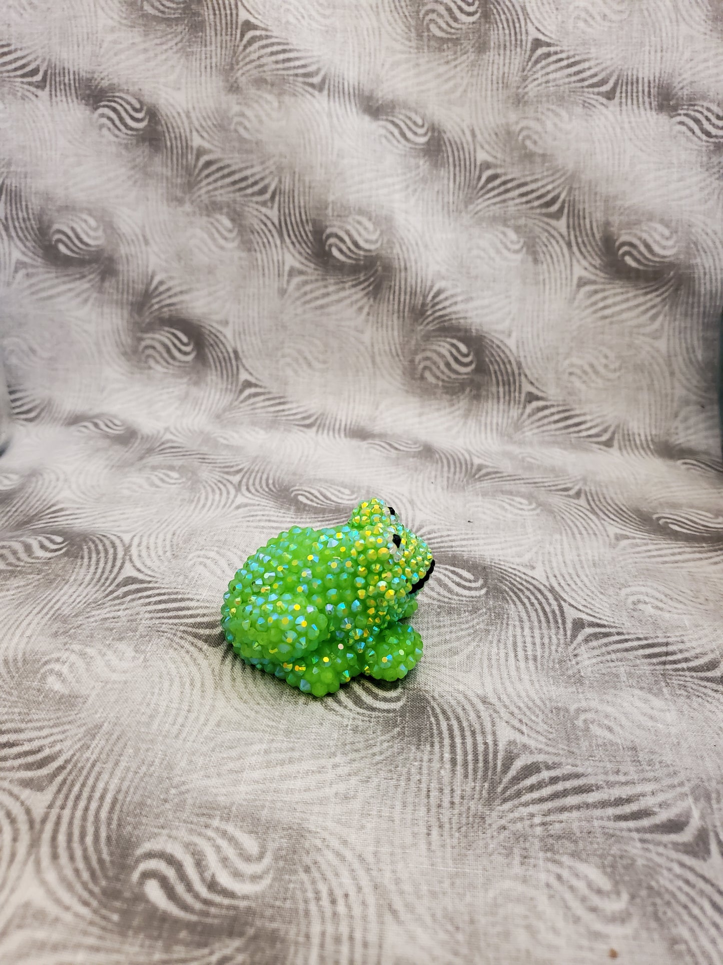 Glittering Light Green Rhinestone Frog